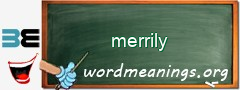 WordMeaning blackboard for merrily